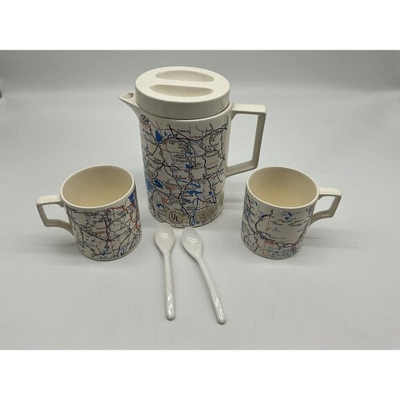 Turnpike 5 Pc Electric Hot Drink Set MCM Collectible From National Silver Co. - Picture 7 of 16